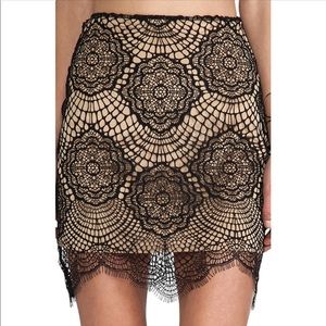For Love & Lemons Grace Mini Skirt X Revolve lace
